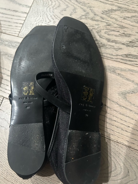 rag & bone Black Sparkle Mary Jane Flats